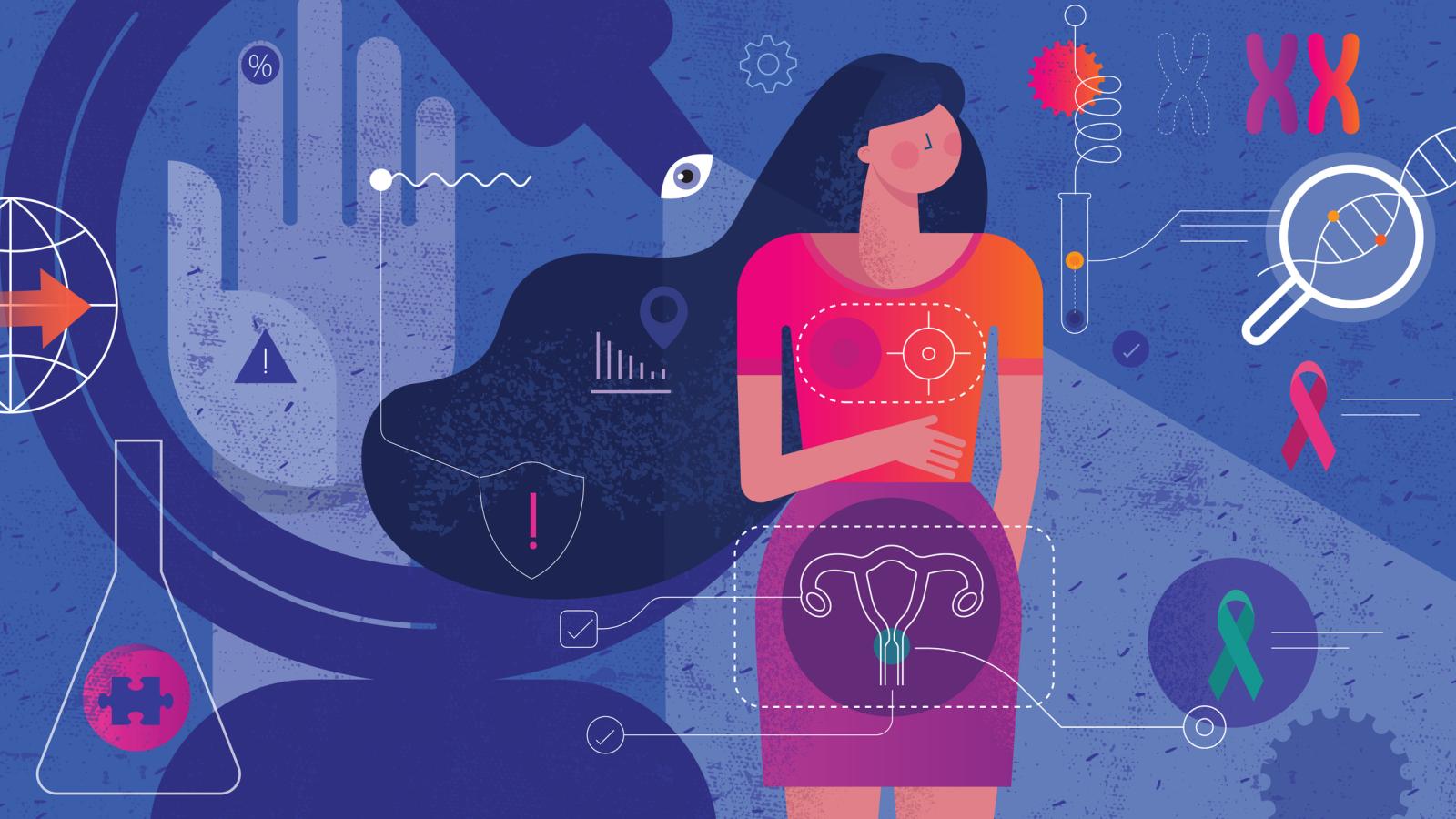 Women's health research conceptual illustration