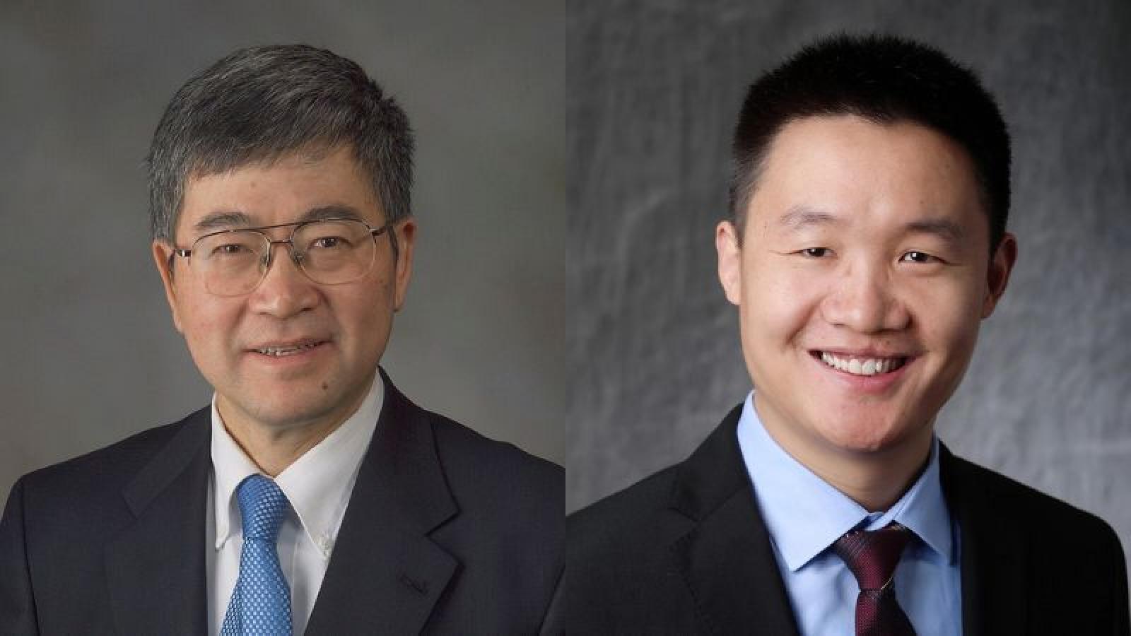 Side by side headshots of Ge Wang and Fudong Han